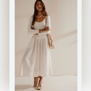 New Free People Aelia Mixed-media Midi dress